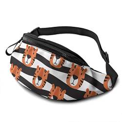 Gürteltasche mit Tiger-Maulkorb-Muster, Unisex, mit Reißverschlusstaschen, Gürtel, Sporttasche, Lauftasche, hält sich fit beim Training, Joggen, Wandern, Brusttasche, Outdoor, Workout, Reisen, von Botell