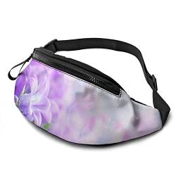 Hüfttasche mit niedlichen violetten Blumen, Unisex, mit verstellbaren Reißverschlusstaschen, Gürtel, Sporttasche, Lauftasche, hält sich fit beim Training, Joggen, Wandern, Brusttasche, Outdoor, von Botell