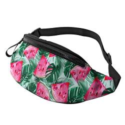 Lässige Bauchtasche für Männer und Frauen, Meerjungfrau-Hüfttasche mit verstellbarem Gürtel für Reisen, Sport, Laufen, Wassermelone und Blumen, Einheitsgröße, Aktentasche von Botell