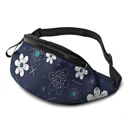 Lässige Hüfttasche mit Blumenmuster, Unisex, mit verstellbaren Reißverschlusstaschen, Gürtel, Sporttasche, Lauftasche, hält fit beim Training, Joggen, Wandern, Brusttasche, Outdoor, Workout, Reisen, von Botell