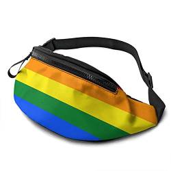 Lässige Hüfttasche mit Regenbogen-Flagge, Unisex, mit verstellbaren Reißverschlusstaschen, Gürtel, Sporttasche, Lauftasche, hält sich fit beim Training, Joggen, Wandern, Brusttasche, Outdoor, Workout, von Botell