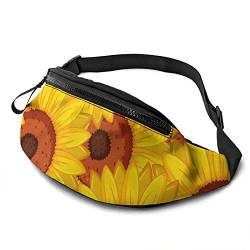Schöne Sonnenblumen-Hüfttasche, Unisex, mit verstellbaren Reißverschlusstaschen, Gürtel, Sporttasche, Lauftasche, hält sich fit beim Training, Joggen, Wandern, Brusttasche, Outdoor, Workout, Reisen, von Botell