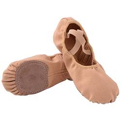 Ballettschuhe Damen Geteilte Ledersohle Ballettschläppchen Mädchen Lycra Ballett Trainings Schläppchen Tanzschuhe Frauen Spitzenschuhe Gelb 37 von Bothevin