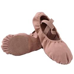 Ballettschuhe Mädchen Geteilte Ledersohle Ballettschläppchen Damen Lycra Ballett Trainings Schläppchen Kinder Spitzenschuhe Tanzschuhe Braun 27 von Bothevin