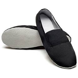 Gymnastikschuhe Mädchen Jungen Gymnastikschläppchen Damen Leder Sohle Tanzschuhe für Kinder Erwachsene Schwarz 40 von Bothevin