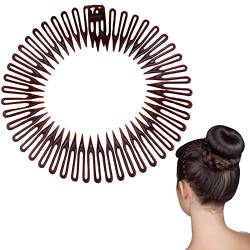 Botiniv Kreis Kamm Stirnband,Circle Comb Full Circular Tooth Headband Hair Wrap - Elastischer Federkopfbandkamm Haarschmuck für Frauen Mädchen von Botiniv