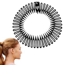 Botiniv Kreis Kamm Stirnband | Circle Comb Full Circular Tooth Headband Hair Wrap,Flexibles Kamm-Stirnband-Zubehör für Frauen und Mädchen von Botiniv