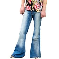 Herrenhose mit Glockenunterteil, 70er-Jahre-Outfit für Herren, Herren, Glockenhose, Discohose, Glockenunterteil, Jeans für Herren, Blau0, Mittel von Botten