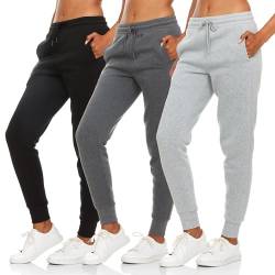 BottomLine 3er-Pack Sweatpants für Damen, bequeme Damen-Jogginghose, Fleece-Jogginghose (erhältlich in Plus), Kombi 1, M von BottomLine