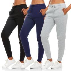 BottomLine 3er-Pack Sweatpants für Damen, bequeme Damen-Jogginghose, Fleece-Sweats (erhältlich in Plus), Kombi 5, X-Groß von BottomLine