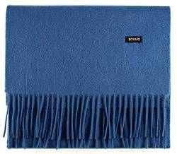 Bovari Kaschmir Schal Herren – 100% Kaschmir/Cashmere – Premium Qualität – 180 x 31 cm - viele Farben (blau) von Bovari