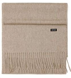 Bovari Kaschmir Schal Herren – 100% Kaschmir/Cashmere – Premium Qualität – 180 x 31 cm - viele Farben (taupe) von Bovari