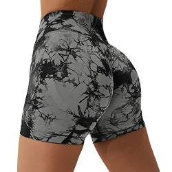 Bovldemt Kurze Sporthose Damen Sportshorts Damen Gym Shorts Damen Scrunch Butt Shorts Yoga Shorts Fitness(BlackGrey, M) von Bovldemt