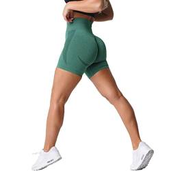 Bovldemt Kurze Sporthose Damen Sportshorts Damen Gym Shorts Damen Scrunch Butt Shorts Yoga Shorts Fitness(SmileGreen, L) von Bovldemt