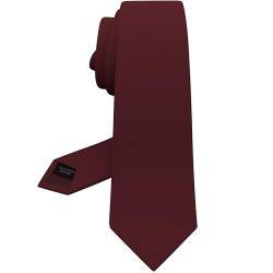 Bow Tie House Premium Herren Krawatte in breiter Ausführung aus Gabardine-Matt-Material für klassische Halsbinden bei Anzügen (27 Dunkelrot, Breit - 8,5 cm) von Bow Tie House