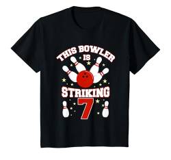 Kinder This Bowler is Striking 7 Jahre alt Lustiges Bowling zum 7. Geburtstag T-Shirt von Bowling Party Tshirt Kids Boys Girls