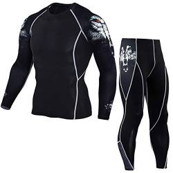 BoxJCNMU Herren Thermo Unterwäsche Herrenbekleidung Sets Herbst Winter Warme Kleidung Reitanzug Black 4XL von BoxJCNMU