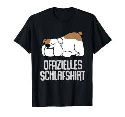Offizielles Schlafshirt Pyjama Hund Bulldogge Boxer Geschenk T-Shirt von Boxer Bulldogge Hund Fun Geschenkidee Langschläfer