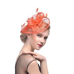 TININNA Damen Elegant Hochzeit Fascinator Hat Braut Federschmuck Hochzeit Blumen Hut Haarschmuck Hochzeit,Cocktail Party Haar Klipp Hut von Boyfriend Cardig