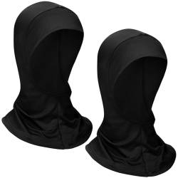 Boyiee 2 Stück Hijab Kappen Hijab Kopftücher Dehnbare Hijab Unterkappen Elastische Hijab Unterkopftücher Vollständiger Abdeckung Hijab Turban für Frauen (Schwarz) von Boyiee