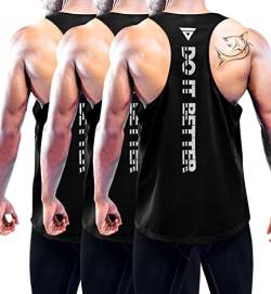 Boyzn Herren 3er Pack Workout Gym Tank Top, Performance Athletic Muskel Shirts, Cool Dry Mesh ärmellos Lauf Tank Top Black-3P07-L von Boyzn