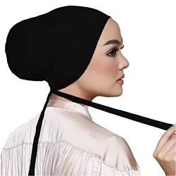 Unterschal Hijab Tube Cap, Frauen Unterschal Hut Verstellbarer Islamischer Muslim Unterschal Frauen Kopftuch mit Raffverschluss von Bozaap
