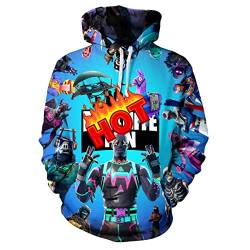 Bpcqdr Jugend 3D Druck Hoodie Anime Spiele Pullover Hoodie Jungen Mädchen Battle Royale Sweatshirts, Bl2, M von Bpcqdr