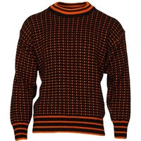 Bråtens Strickpullover - Herren Damen Wollpullover - Islender Pullover - schwarz-orange - aus 100% norwegischer Wolle von Bråtens