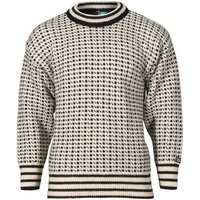 Bråtens Strickpullover Islender Sweater Pullover - weiß-schwarz - Herren Damen Wollpullover - aus 100% norwegischer Wolle von Bråtens