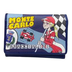 Portafoglio organize Braccialini Cartoline Monte Carlo blu A24BR01 B17385 BLU von Braccialini
