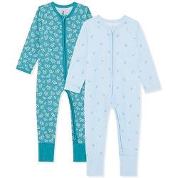 Bramble & Bear (2er-Pack) Kleinkind- und Baby-Schlafanzüge für Jungen und Mädchen – 100% Bio-Baumwolle Baby-Nachtwäsche – Mit durchgehendem Reißverschluss – Stretch, fußlose Schlafanzüge von Bramble & Bear