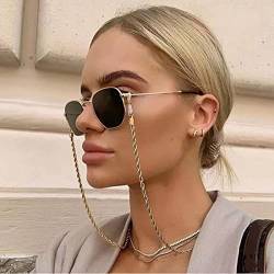 Bramian Twist Sonnenbrillenkette Einfache Sonnenbrillenbrillenkette Brillenzubehör Dekor für Frauen und Mädchen (Gold) von Bramian