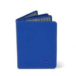 Branco A7 Hülle Etui Mappe z.B. für Ausweis, Fahrzeugschein, Führerschein und Kredit-Karten, Echt-Leder, Azur-Blau, 302 von Branco