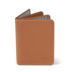 Branco A7 Hülle Etui Mappe z.B. für Ausweis, Fahrzeugschein, Führerschein und Kredit-Karten, Echt-Leder, Natur-Beige, 302 von Branco