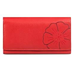 Branco Sehr großes Damen Portemonnaie, Elegante Kellnerbörse Größe XL, Nappa-Leder, Rot, 29918 von Branco