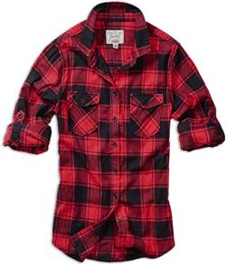 Brandit Amy Flanell Checkshirt Girl-Hemd schwarz/rot - L von Brandit