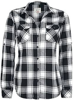 Brandit Amy Flanell Checkshirt Girl-Hemd schwarz/weiß - S von Brandit