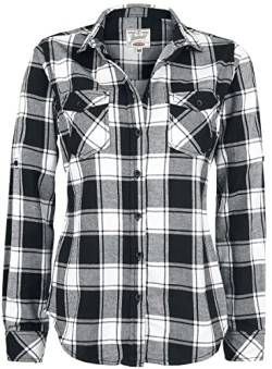 Brandit Amy Flanell Checkshirt Girl-Hemd schwarz/weiß - XXL von Brandit