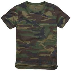 Brandit Army T-Shirt Kinder Armee Bundeswehr Shirt Kids BW UNTERHEMD Uni & CAMO, Größe:L (146/152), Farbe:Woodland von Brandit