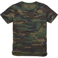 Brandit Army T-Shirt Kinder Armee Bundeswehr Shirt Kids BW UNTERHEMD Uni & CAMO, Größe:S (122/128), Farbe:Woodland von Brandit