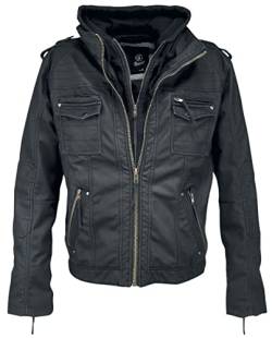 Brandit Black Rock Männer Kunstlederjacke schwarz S 100% Polyester Casual Wear, Rockwear von Brandit