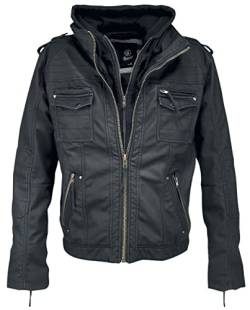 Brandit Black Rock Männer Kunstlederjacke schwarz XL 100% Polyester Casual Wear, Rockwear von Brandit