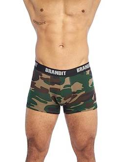 Brandit Boxershort Logo, 2er Pack, Woodland und Black, Größe S von Brandit