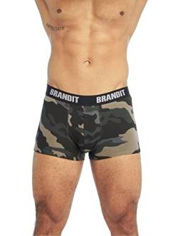 Brandit Boxershort Logo, 2er Pack, darkcamo und Black, Größe L von Brandit