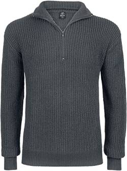 Brandit Bundeswehr Troyer NEU BW Pullover MIT REIßVERSCHLUSS Marine Strick Rolli Pulli, Größe:5XL, Farbe:Anthrazit von Brandit