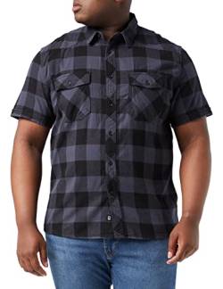 Brandit Check Shirt Herren Kurzarm, Größe:4XL, Farbe:Grau-Schwarz von Brandit