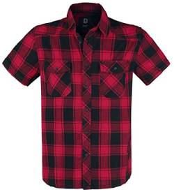 Brandit Check Shirt Herren Kurzarm, Größe:L, Farbe:Rot-Schwarz von Brandit
