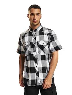 Brandit Check Shirt Herren Kurzarm, Größe:M, Farbe:Weiß-Schwarz von Brandit