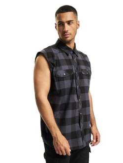 Brandit Checkshirt Sleeveless, Black-Grey, 6XL von Brandit