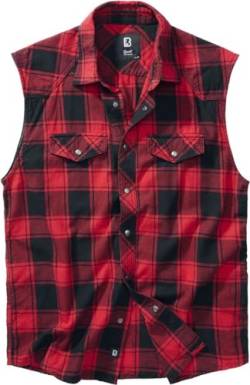 Brandit Checkshirt Sleeveless, red-Black, XXL von Brandit